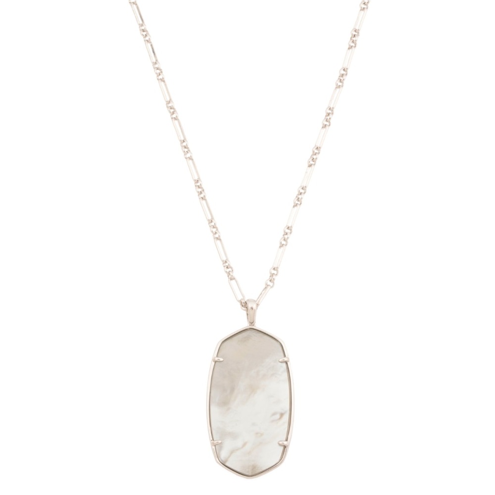 Kendra Scott Iridescent White Mother-of-Pearl Pendant Necklace